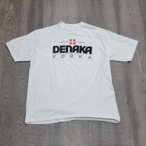 Vintage‎ 80s Denaka Vodka T Shirt Single Stitch XL Imported Denmark